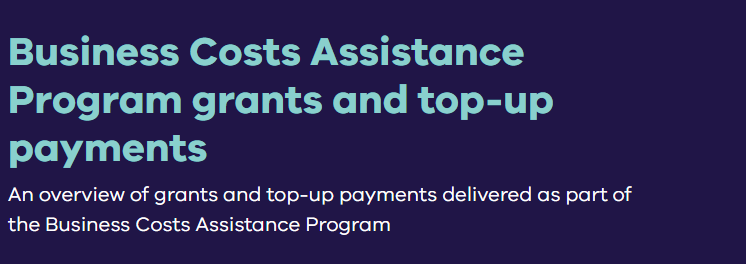 Victorian Business Costs Assistance Program Updates