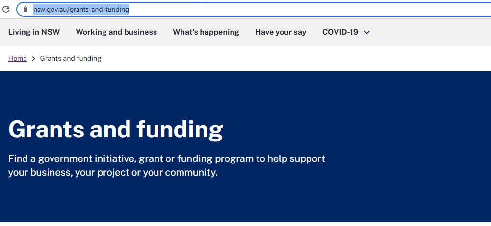 NSW grants and funding finder