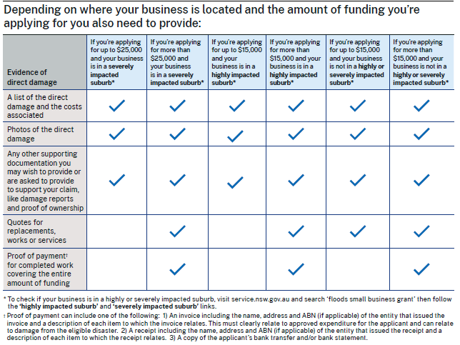 Storm and flood disaster recovery small business grant factsheet extract