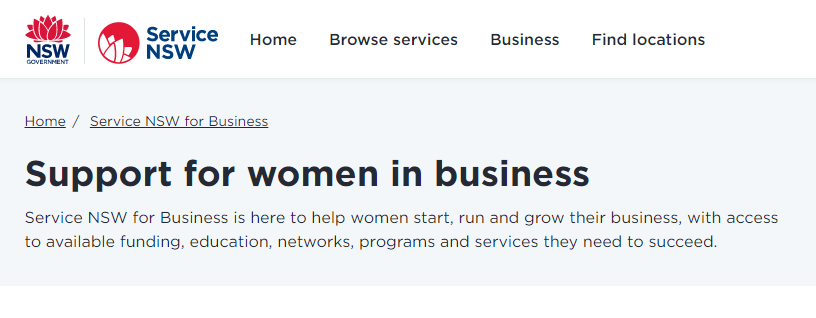 NSW Support for women in business Hub