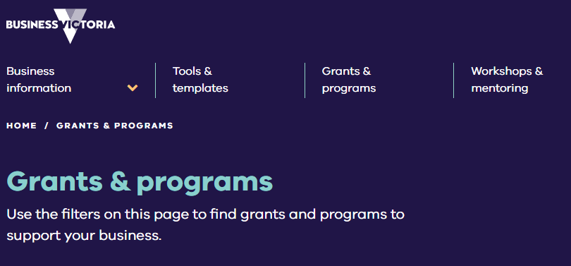 Victorian grants and programs finder
