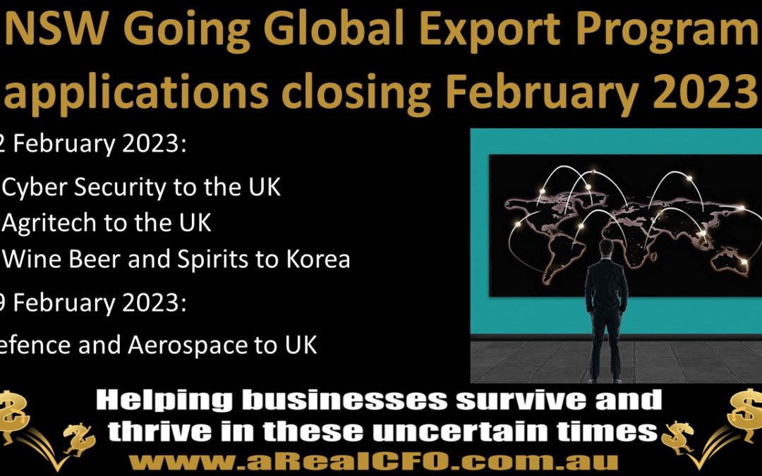 NSW Going Global Export Program applications closing February 2023
