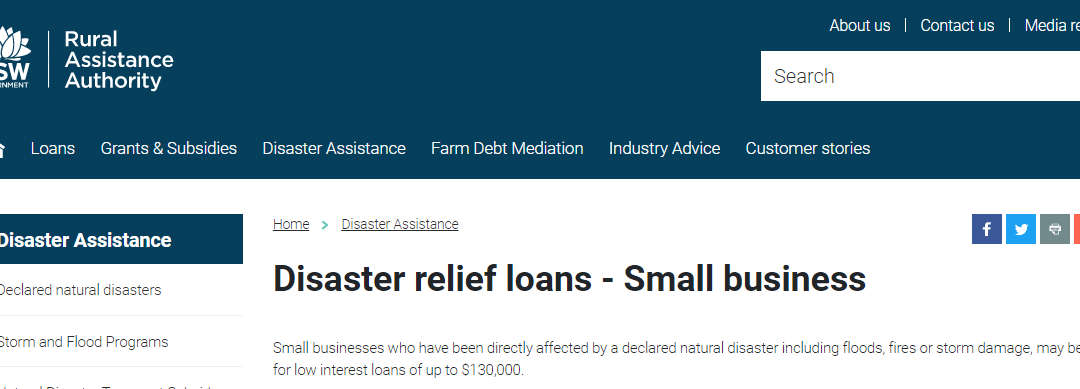 NSW Small Business Disaster Relief loans