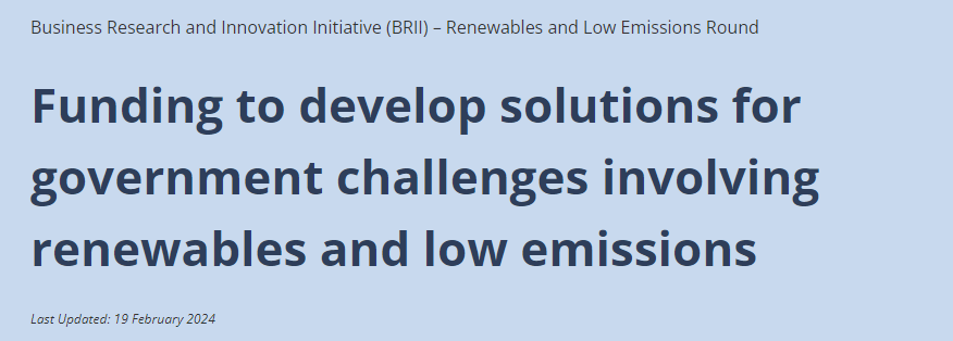 BRII – Renewables and Low Emissions Round grants