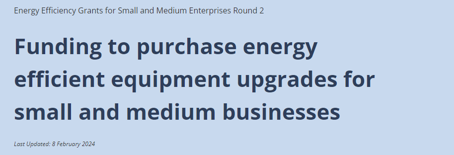 The Energy Efficiency Grants for SME’s Round 2