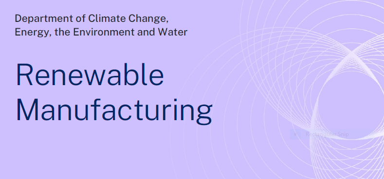 NSW Net Zero Manufacturing Initiative – Renewable Manufacturing Grants