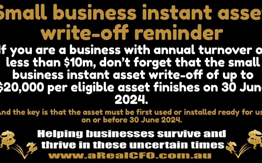 Small business instant asset write-off reminder