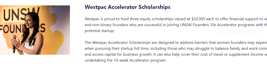 Westpac Accelerator Scholarships