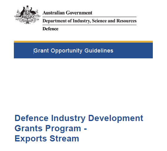 Defence Industry Development Grants Program – Export Stream