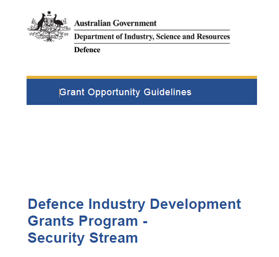 Defence Industry Development Grants Program – Security Stream