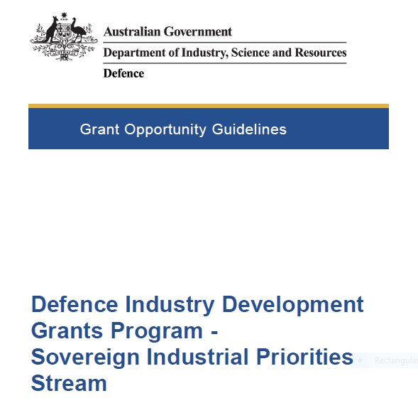 Defence Industry Development Grants Program – Sovereign Industrial Priorities Stream