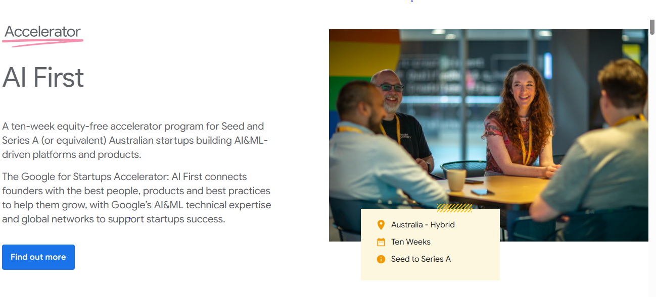 Google for Startups Accelerator Google for Startups Accelerator: AI First