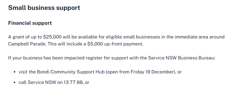 Bondi Community Support Package