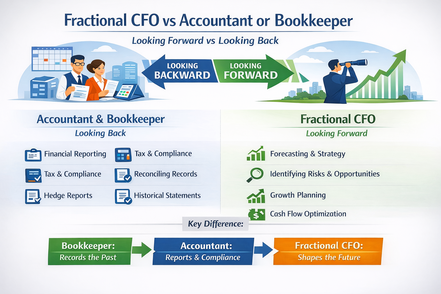 Fractional CFO vs Accountant or Bookkeeper