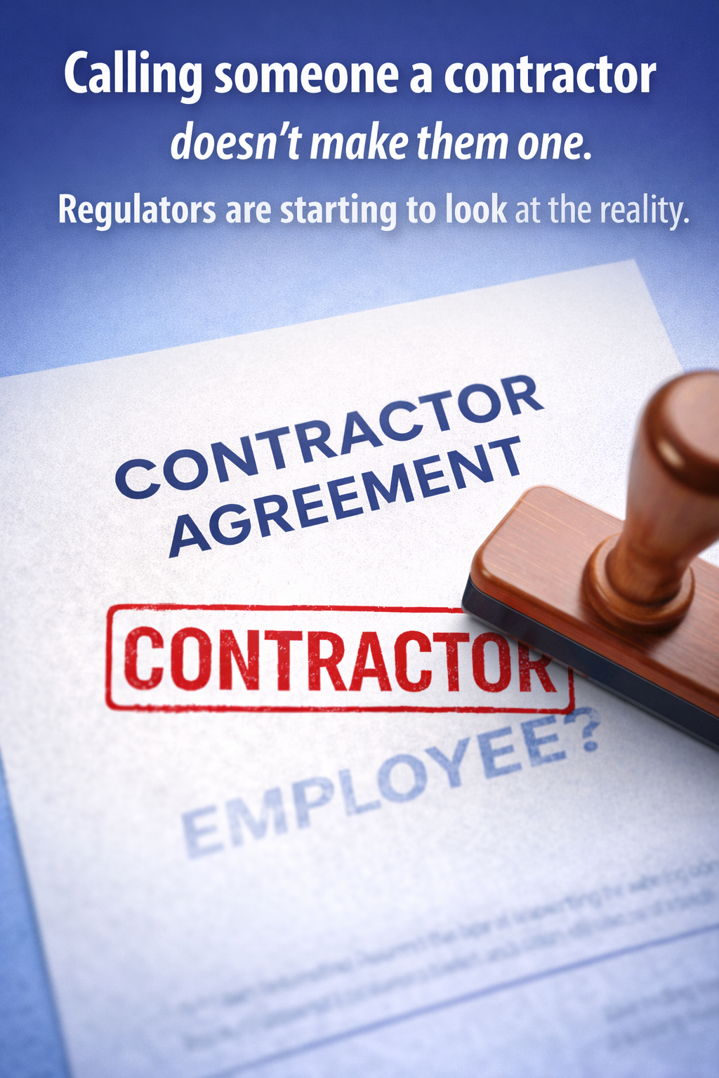 Sham contracting crackdown